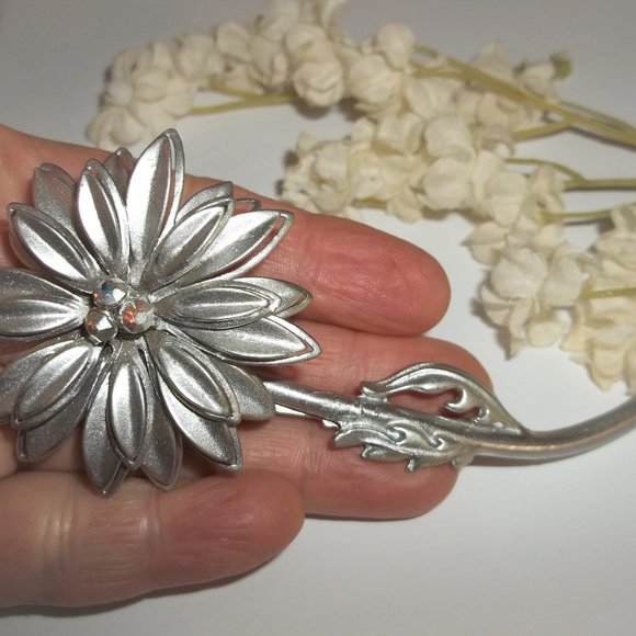 VINTAGE Brooch, Vintage Flower Brooch, Silver Flower Brooch, Brooch, Brooch 7744 - Picture 2 of 10